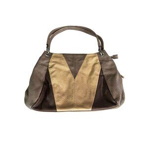 Rosetti Brown & Gold Handbag With Double Handles